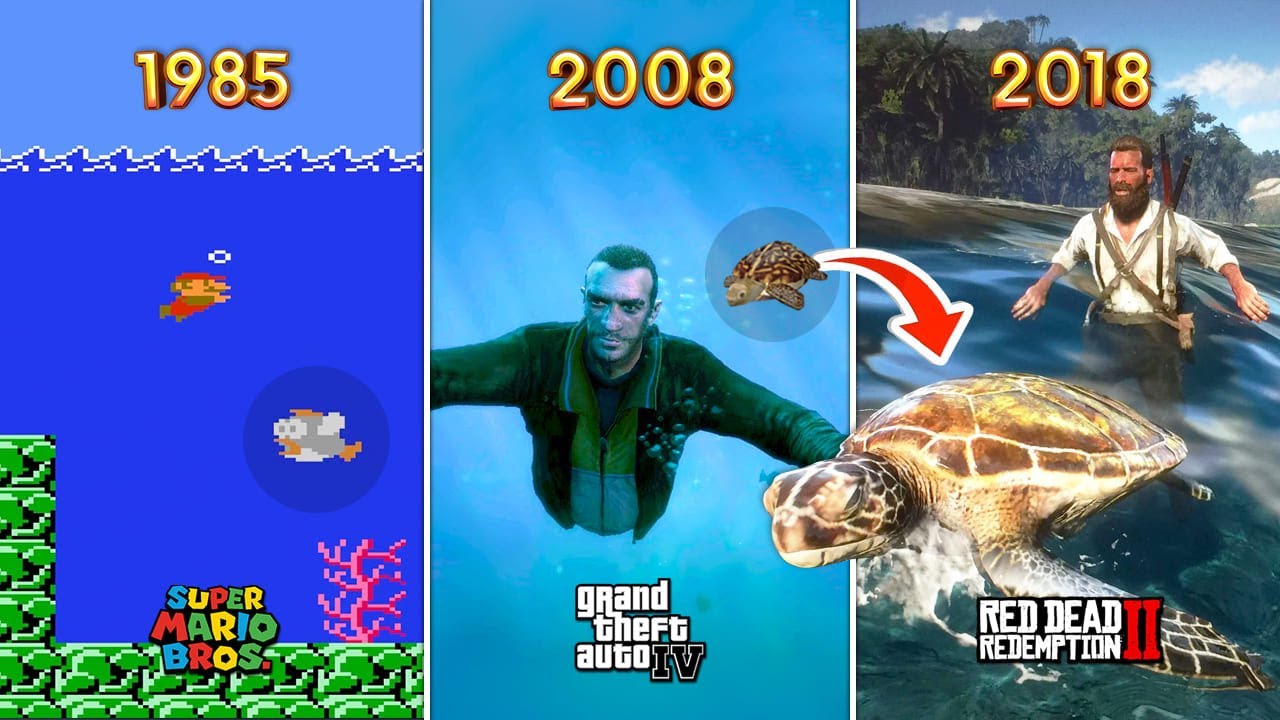 The EVOLUTION of SWIMMING in 40 Different Games (1985 - 2022)