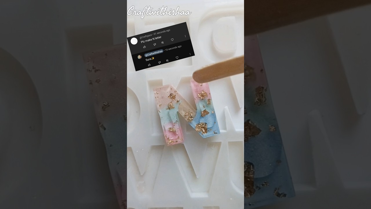Making N Letter Resin Art Keychain |Resin Art Charms✨#subscribe #shorts #resinart #diy #craft#resin