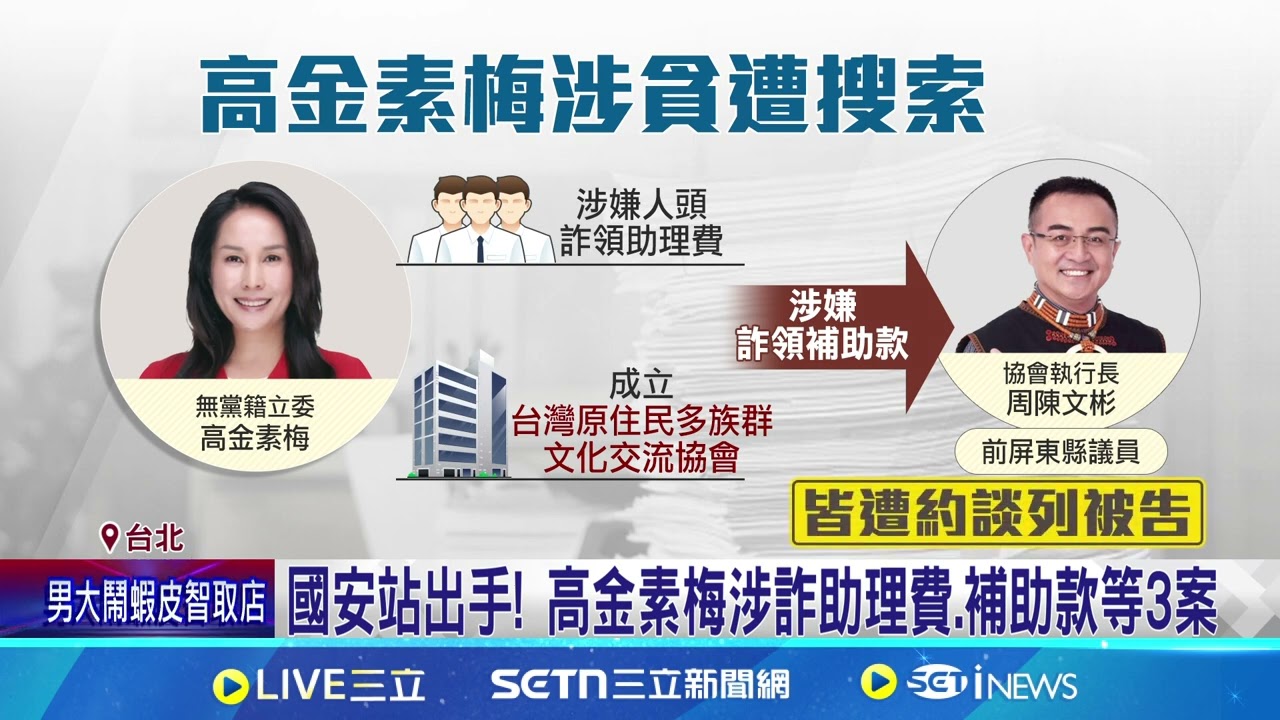 高金素梅國安站約談8小時 北檢曝3大案由 不止涉詐領助理費？國安站出手搜高金恐埋伏筆│記者 徐湘芸 顧元松│新聞一把抓20260210│三立新聞台