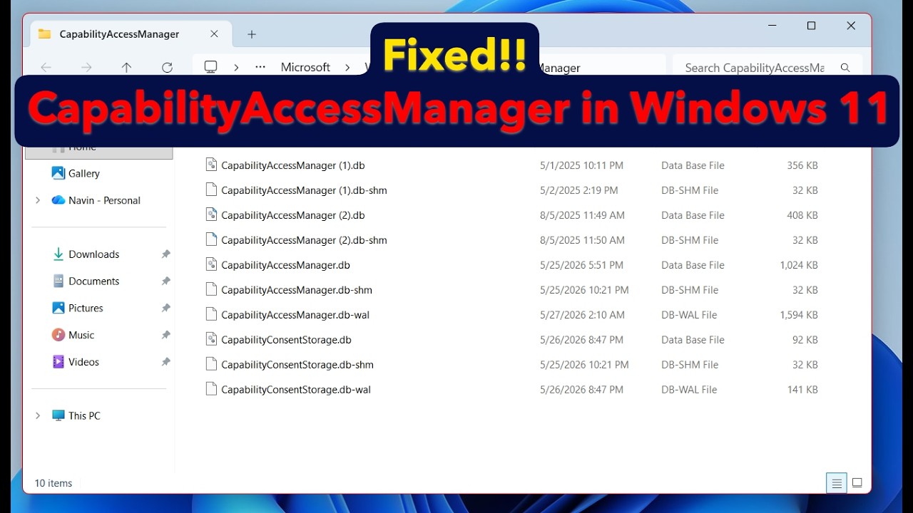 How to fix CapabilityAccessManager related issues in Windows 11