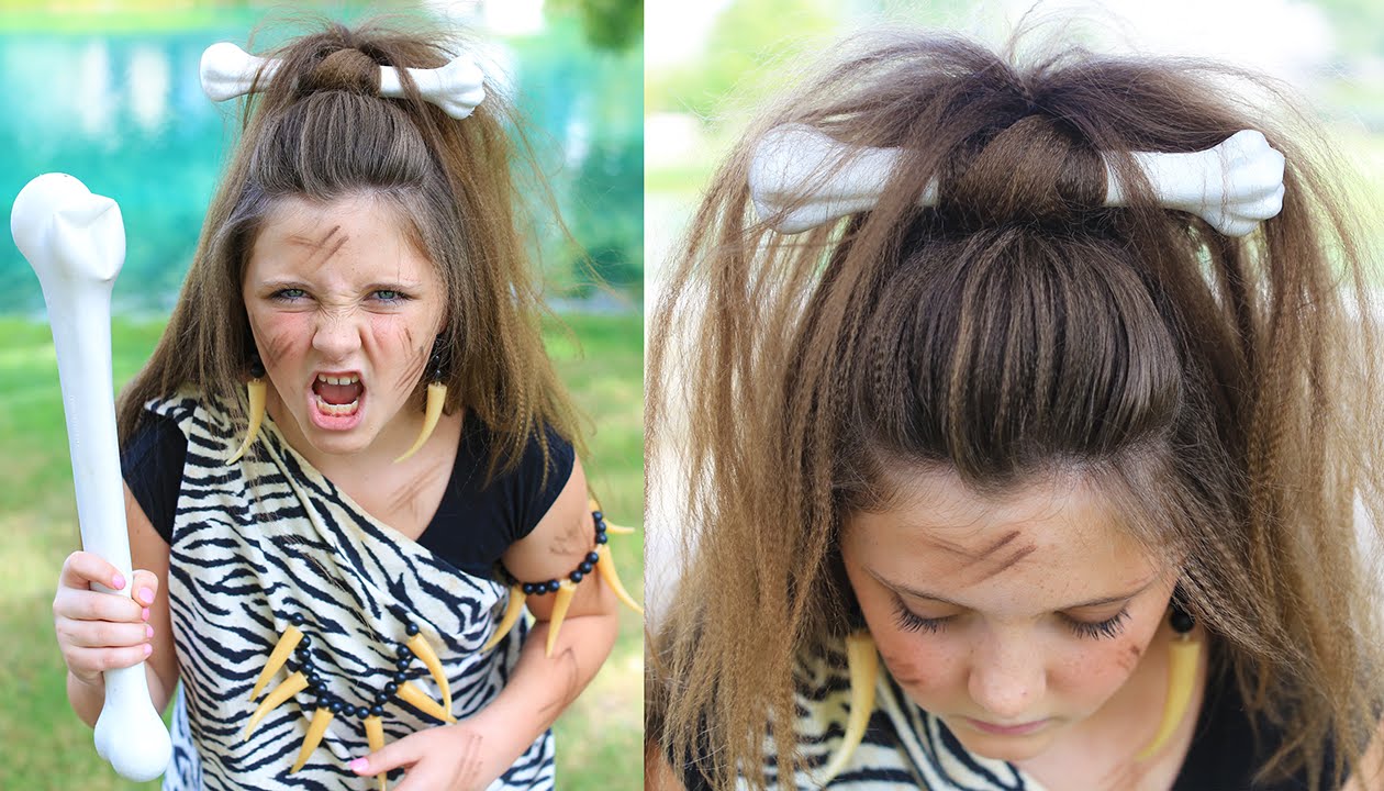 Cave Woman Half-up | Halloween Hairstyles | Cute Girls Hairstyles