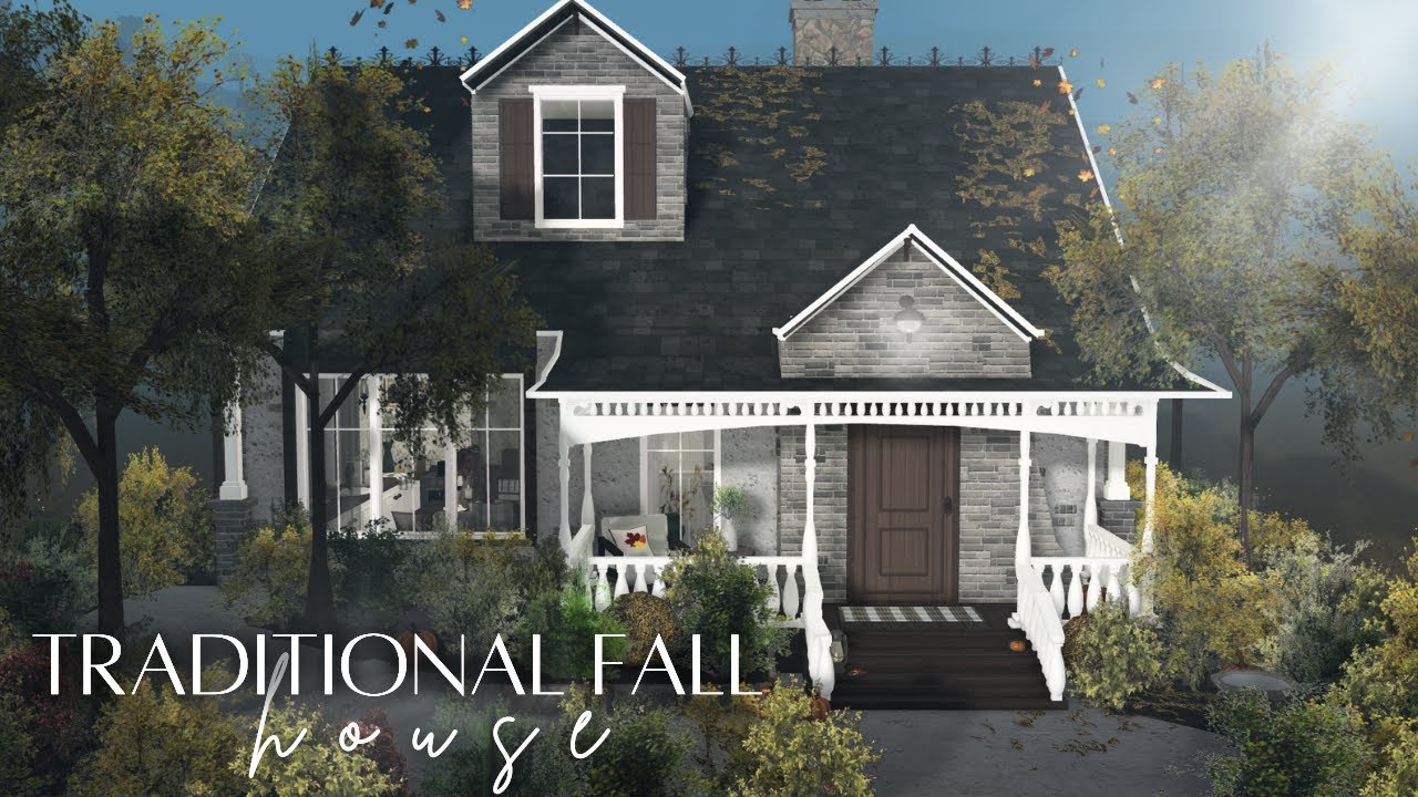 ⋆.˚ traditional fall house 🍂 speedbuild ꒱ roblox bloxburg 🍁