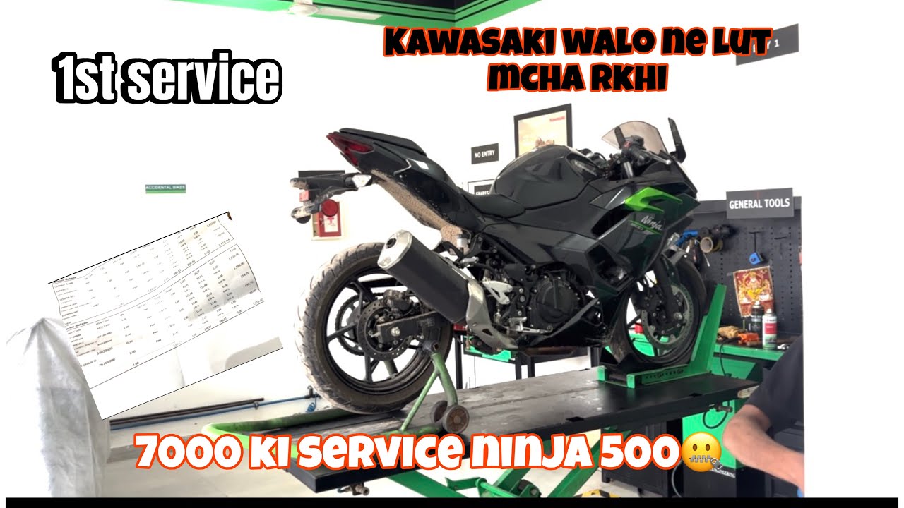 Kawasaki ninja 500 first service cost 🤐//Akshat vlogs//#kawaski #ninja500 