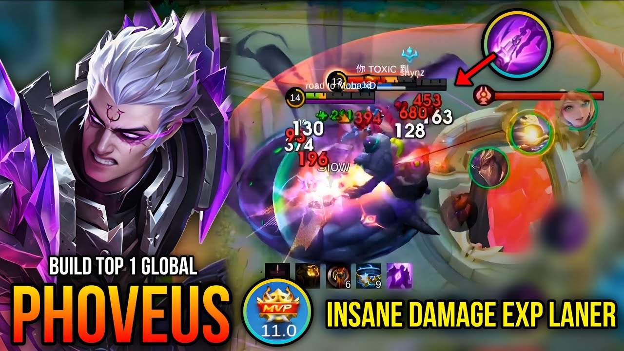 INSANE DAMAGE Phoveus EXP Laner!! MVP 11.0 – Build Top 1 Global Phoveus ~ MLBB