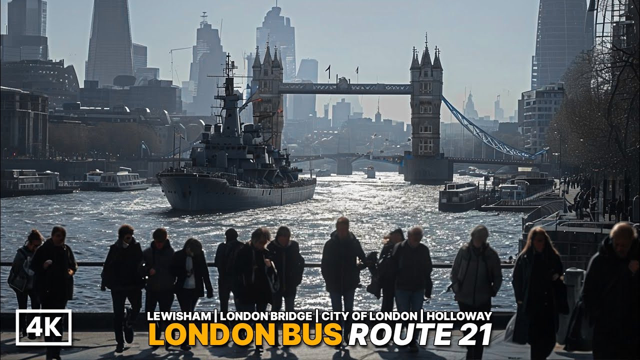 London Morning Commute from the City's Edge to North London via the City of London | Bus 21 | 4K HDR