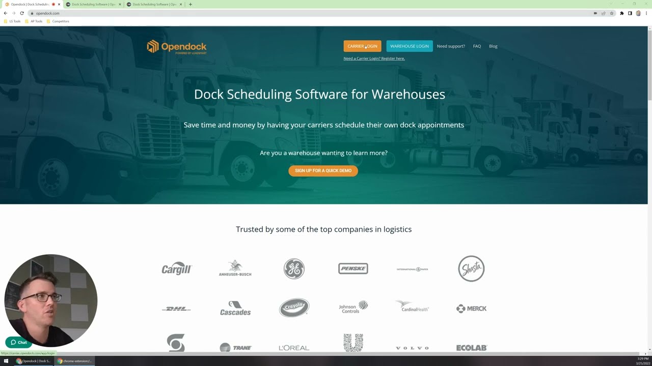 Opendock - Carrier Signup and Scheduling Walkthrough