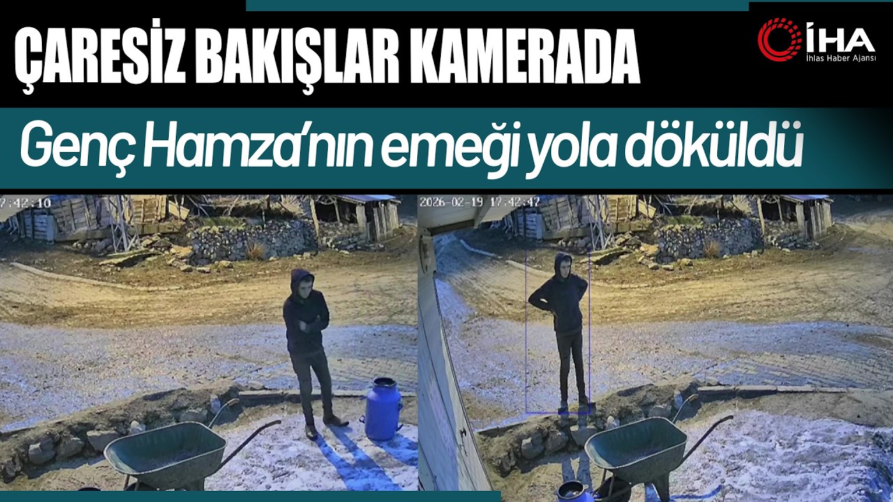 Bir bidon sütü deviren gencin çaresiz anları kamerada