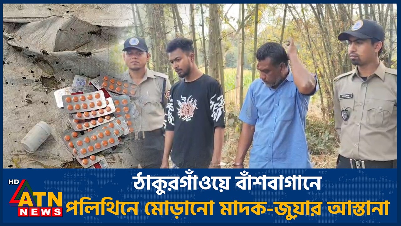 ঠাকুরগাঁওয়ে বাঁশবাগানে পলিথিনে মোড়ানো মাদক-জুয়ার আস্তানা | ATN News