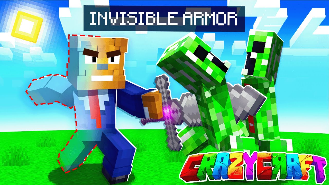 Crafting OP Invisible Armor In Minecraft Crazy Craft