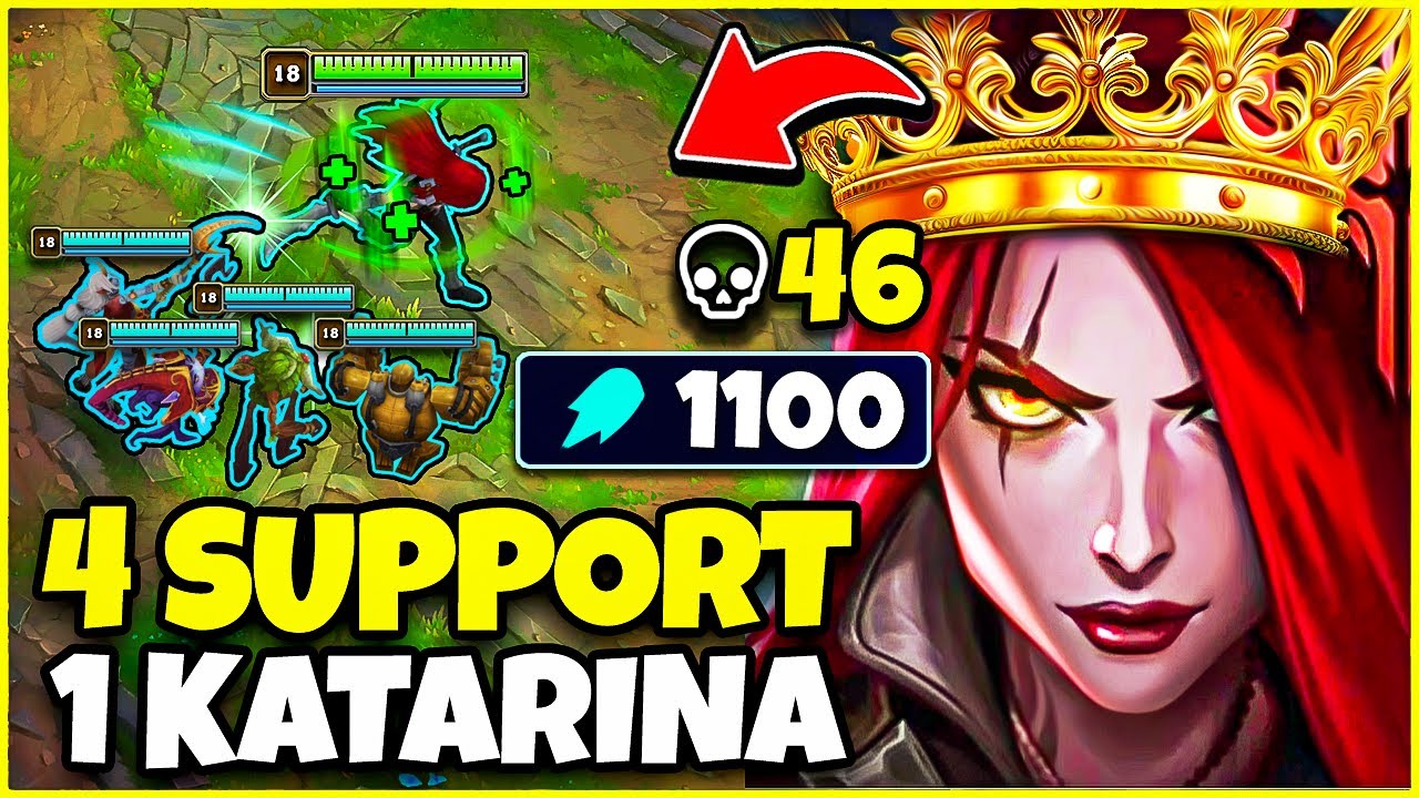 4 SUPPORTLU TAKIMDA TEK HASAR | KATARİNA İLE 46 KILL CARRY 1100 AP ONE SHOT!
