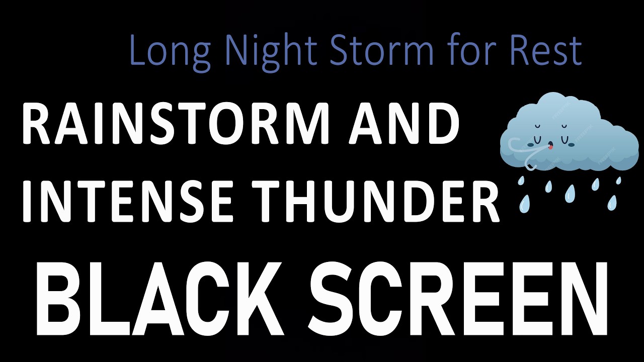 Rainstorm and Intense Thunder for Sleeping – Black Screen | Long Night Storm for Rest