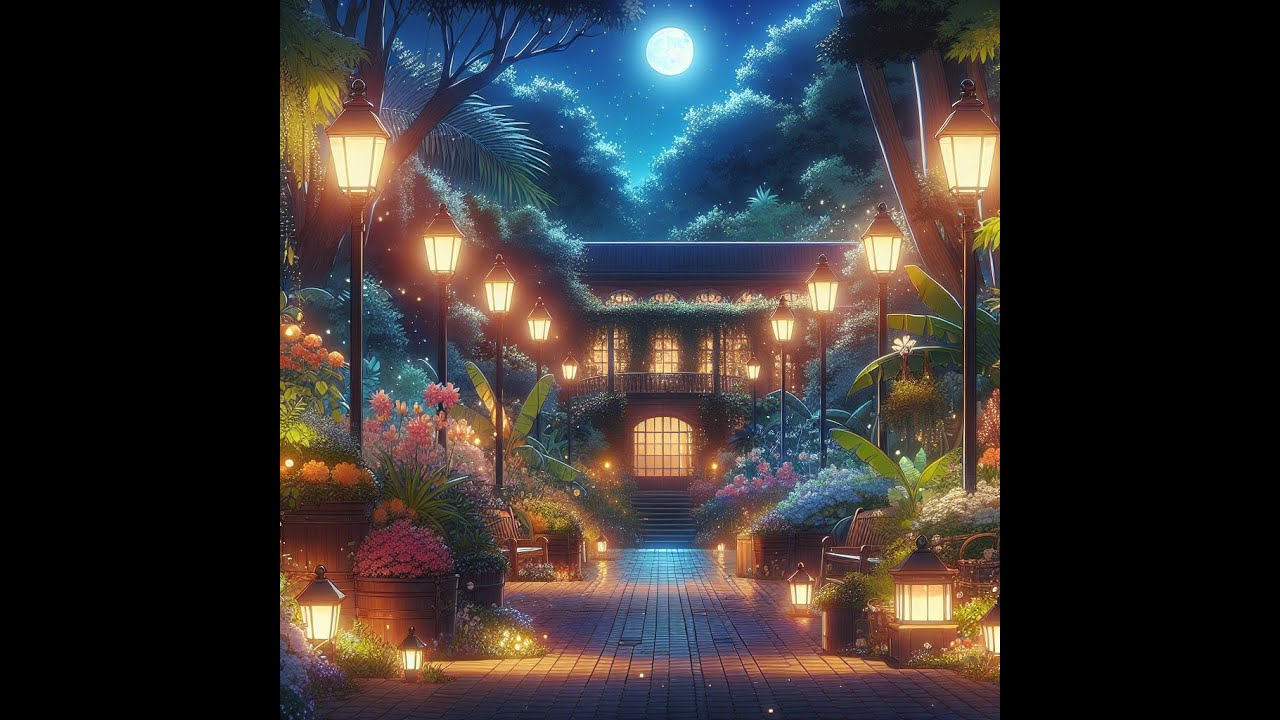 「夜明け前の静寂：街灯に照らされた植物園BGM - 1時間の心地よい安らぎ」
