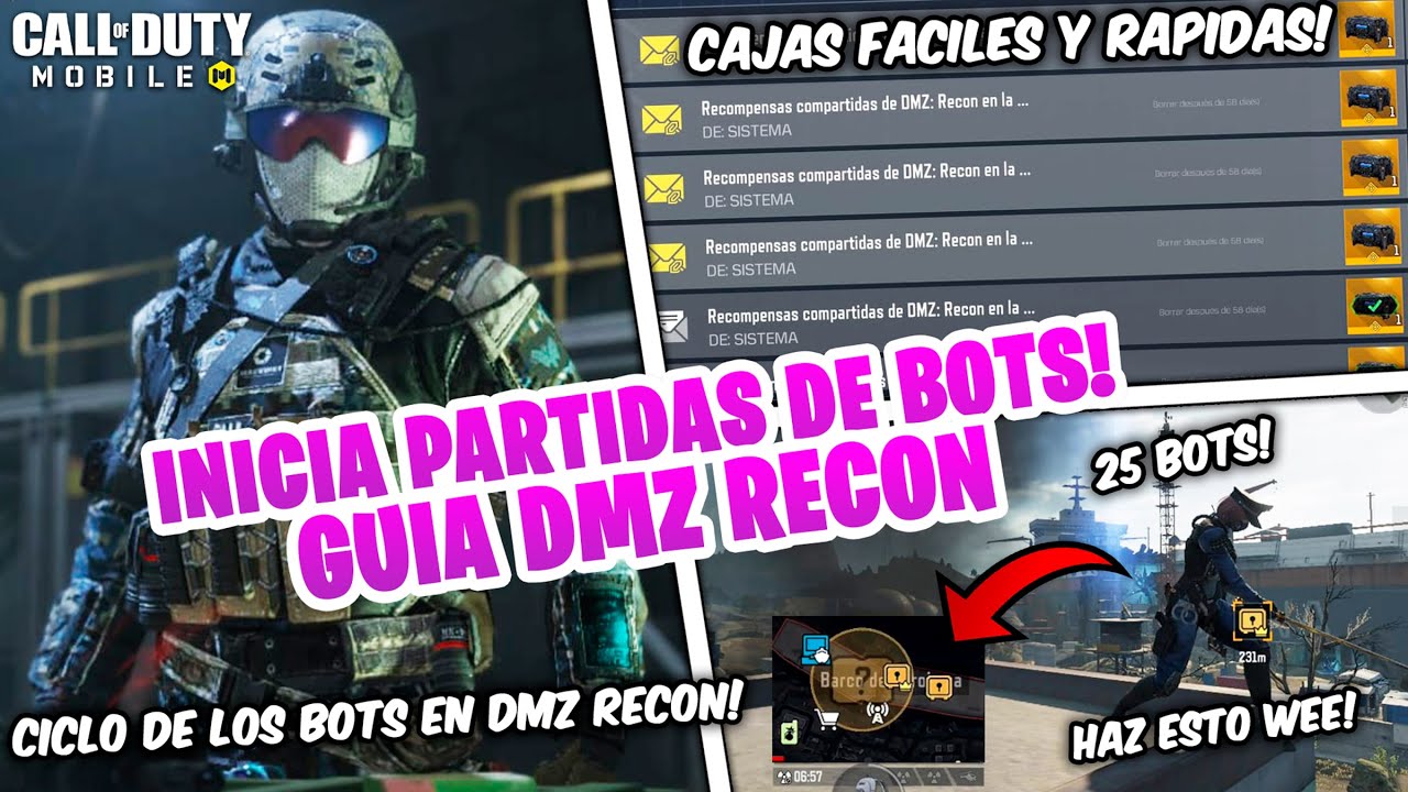 JUEGA CONTRA BOTS "SIEMPRE" DMZ RECON SIN JUGADORES PARA SACAR CAJAS Y BOTIN COD MOBILE | Dimitry