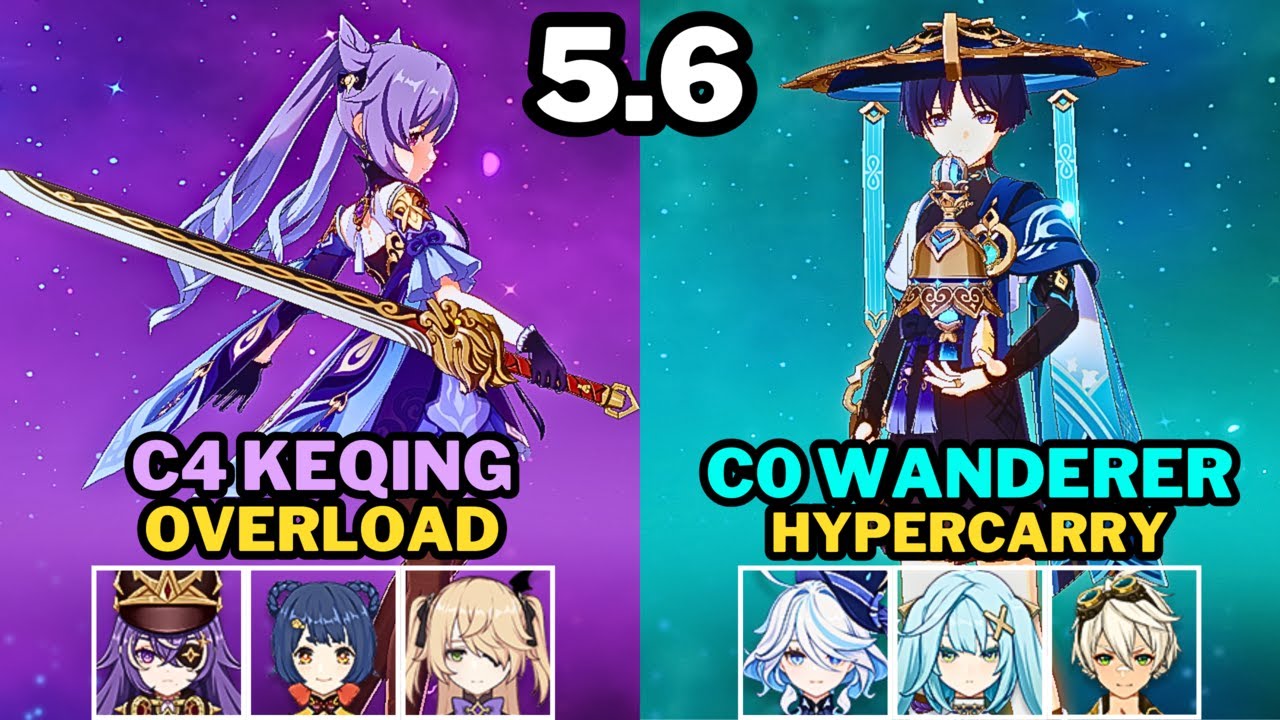 [Spiral Abyss 5.5/5.6] F2P C4 Keqing Overload & C0 Wanderer Hypercarry | Genshin Impact