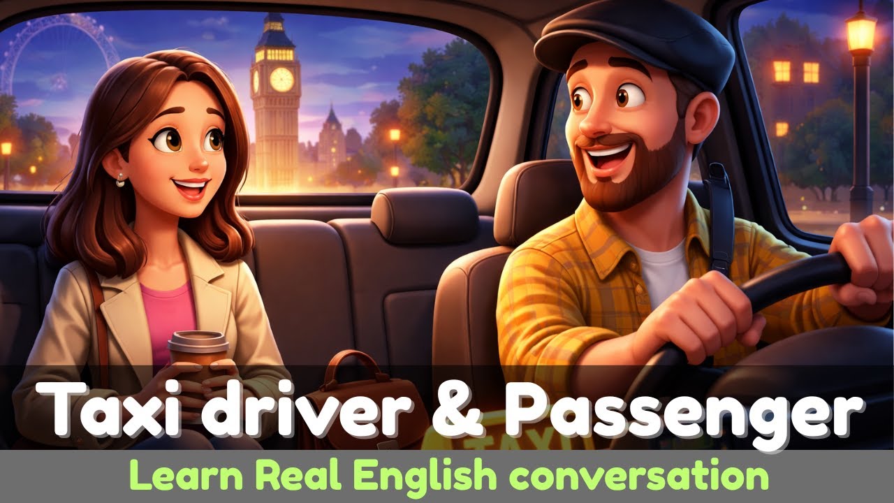 Taxi Driver and Passenger Conversation in London | Easy English Practice