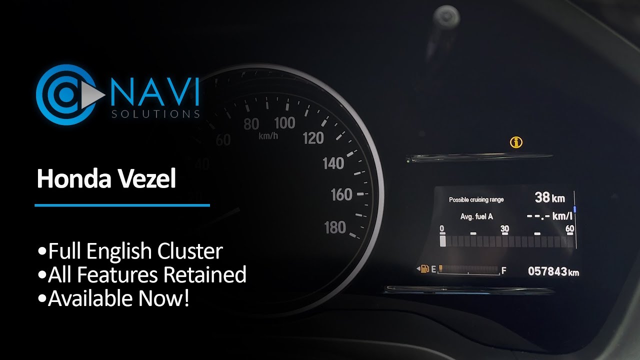 Honda Vezel Japanese to English Dashboard Instrument Cluster Conversion same as Grace, Jade, Fit