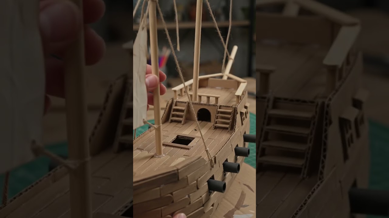 🏴&zwj;☠️ Amazing Pirates of the Caribbean Ship DIY!Build a realistic pirate ship using simple materials.