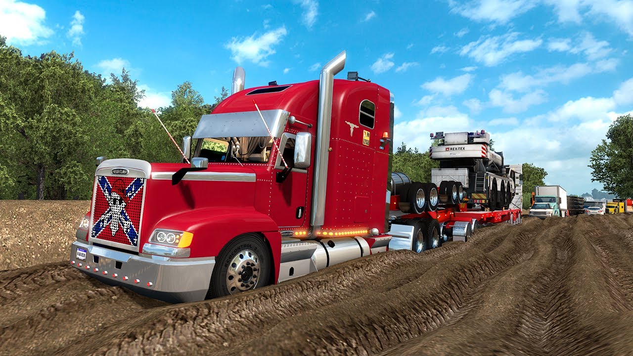 NOS QUEDAMOS ATASCADO CARRETERA DE BARRO CAMIÓN Freightliner FLD120 MODS 1.38