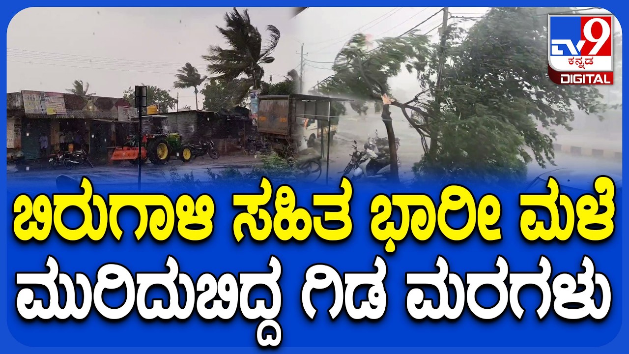 Bidar Heavy Rain: ಹಲ್ಬರ್ಗಾ ಗ್ರಾಮದ ಸುತ್ತಮುತ್ತ ಬಿರುಗಾಳಿ &zwnj;ಸಹಿತ ಭಾರೀ ಮಳೆ | #TV9D