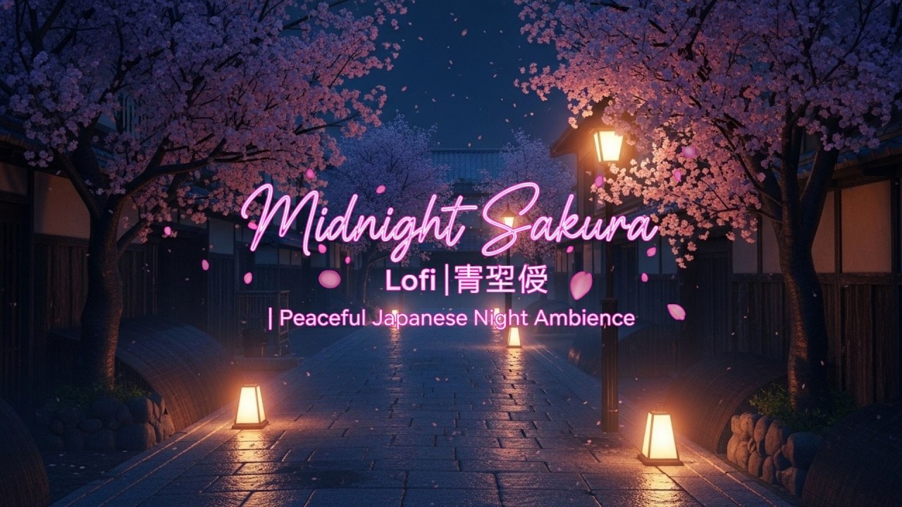 Midnight Sakura Lofi 🌸 | Peaceful Japanese Night Ambience