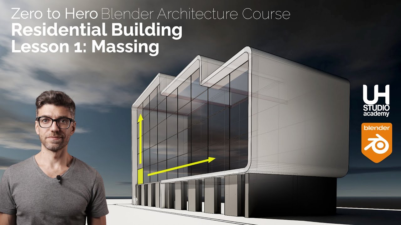 Part 1, Course - Residential Building: Parametric Massing. Blender Architecture