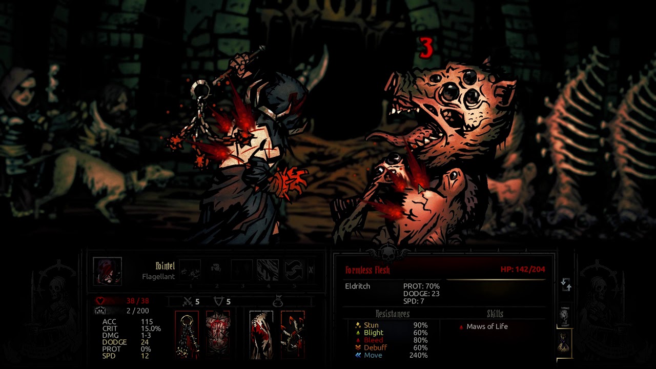 Darkest Dungeon Beating the Formless Flesh Boss