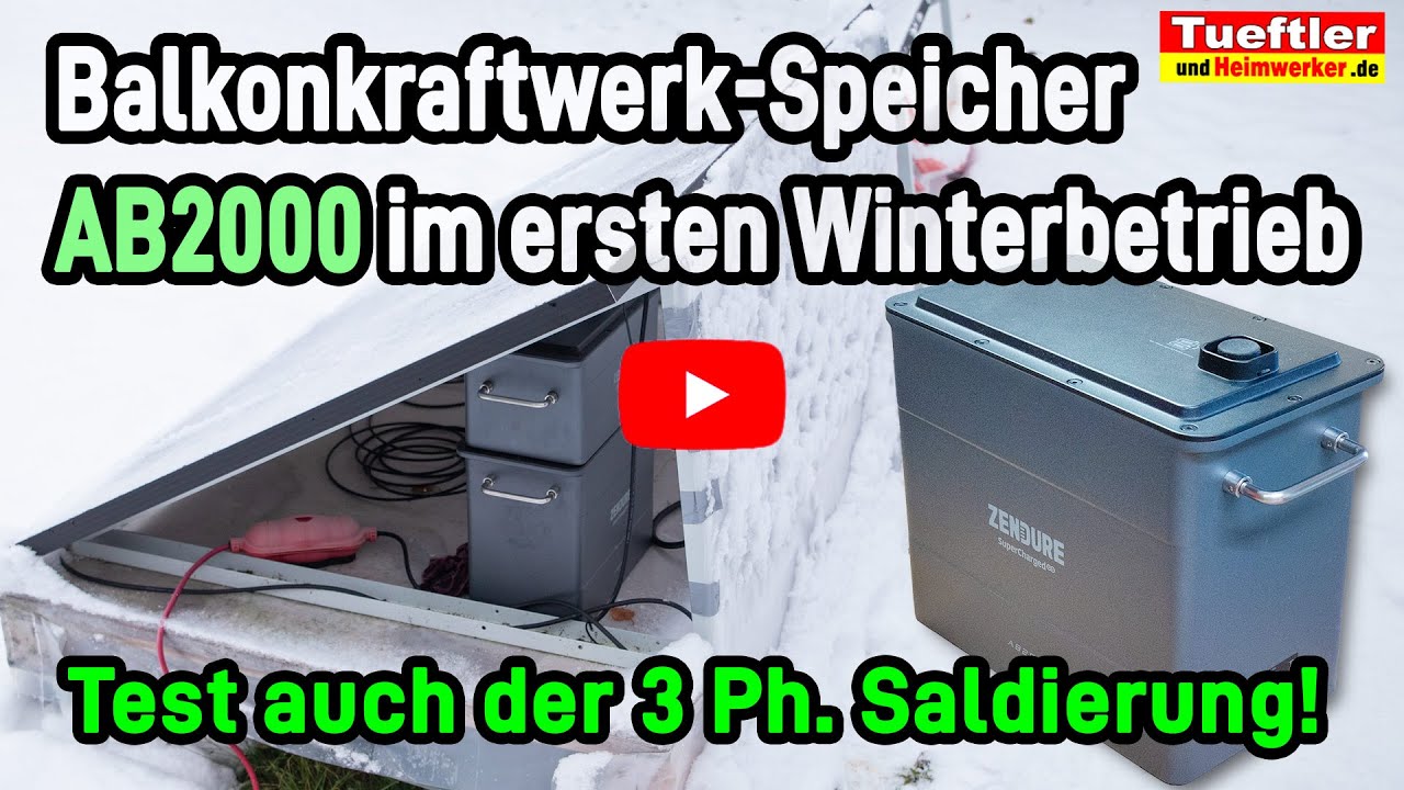 SolarFlow saldiert - sowie AB2000 im ersten Winter Test am Balkonkraftwerk Test&Tutorial  #Tueftler