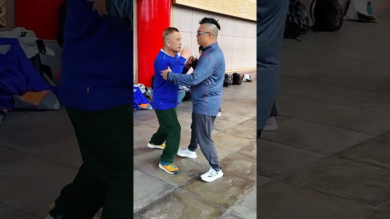 友勁太極拳推手，在自由廣場，國家戲劇院外的週六例行活動，今天歡迎中華太極館吳榮輝老師，台南徐進明老師蒞臨，一起飆汗研究太極定步推手。友勁週六免費推手交流。