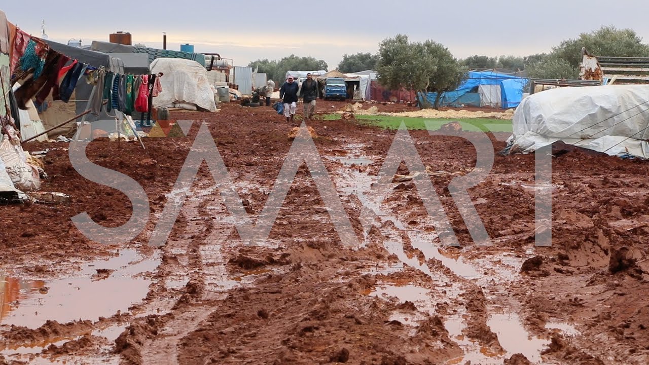 مخيمات بلدة باتبو بحلب تغرق بمياه الأمطار