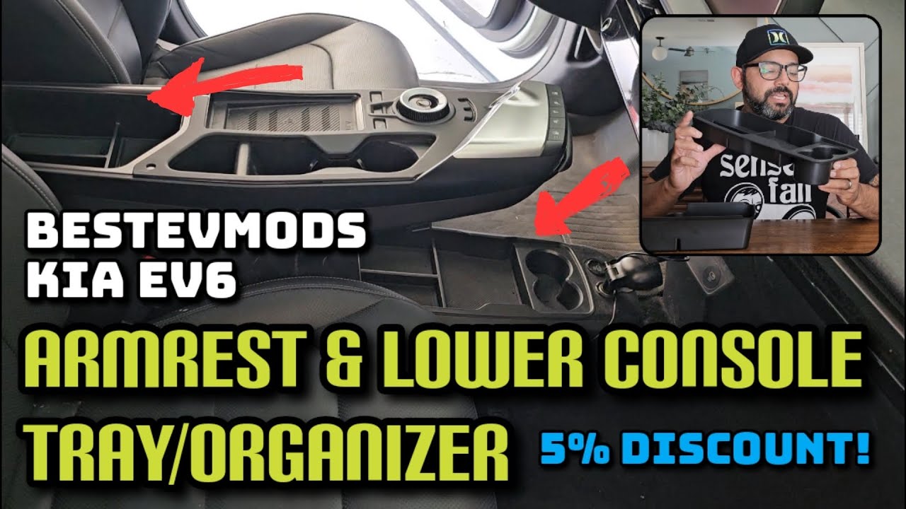Kia EV6 storage: Lower console & armrest tray organizer from BESTEVMODS (Review & discount code)