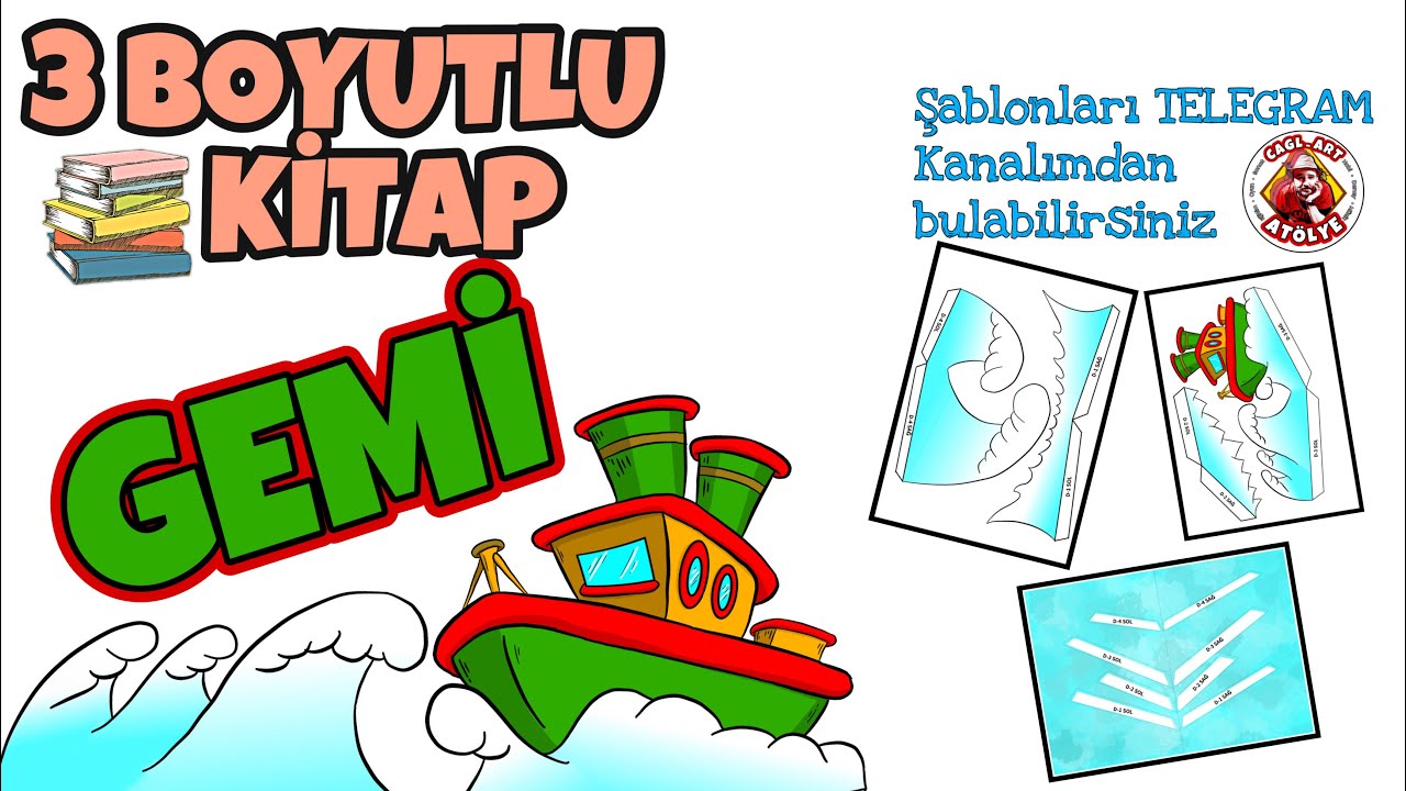 3 Boyutlu Kitap Yapıyorum / Konumuz DALGA ve GEMİ / Şablonlar TELEGRAM kanalımda