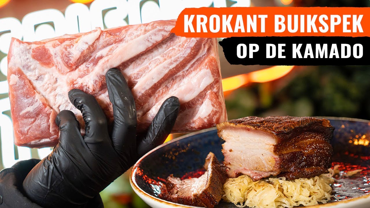 Krokant BUIKSPEK Langzaam gegaard op de BBQ!
