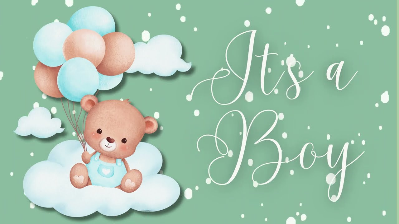 Baby Shower Banner For Boys | Screensaver | NO SOUND| 4K