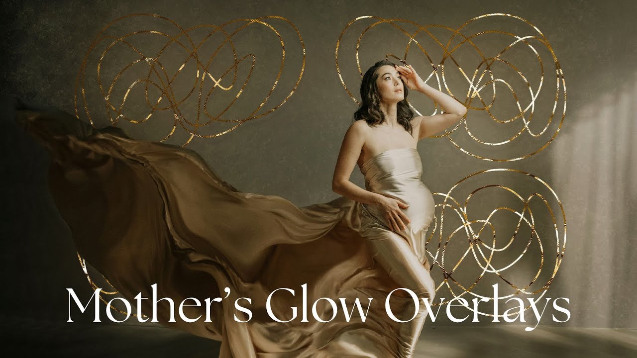 50 Mothers Glow Overlays | Golden Fine Art Photo Frames for Maternity Motherhood Pregnancy Portrait