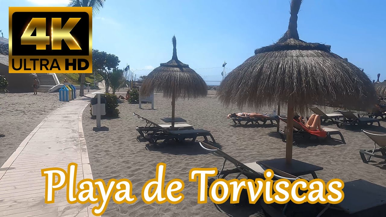 TENERIFE | Torviscas Beach [Adeje] ⛱️ Sunny Day At The Beach 2021 | Walking Tour [4K]