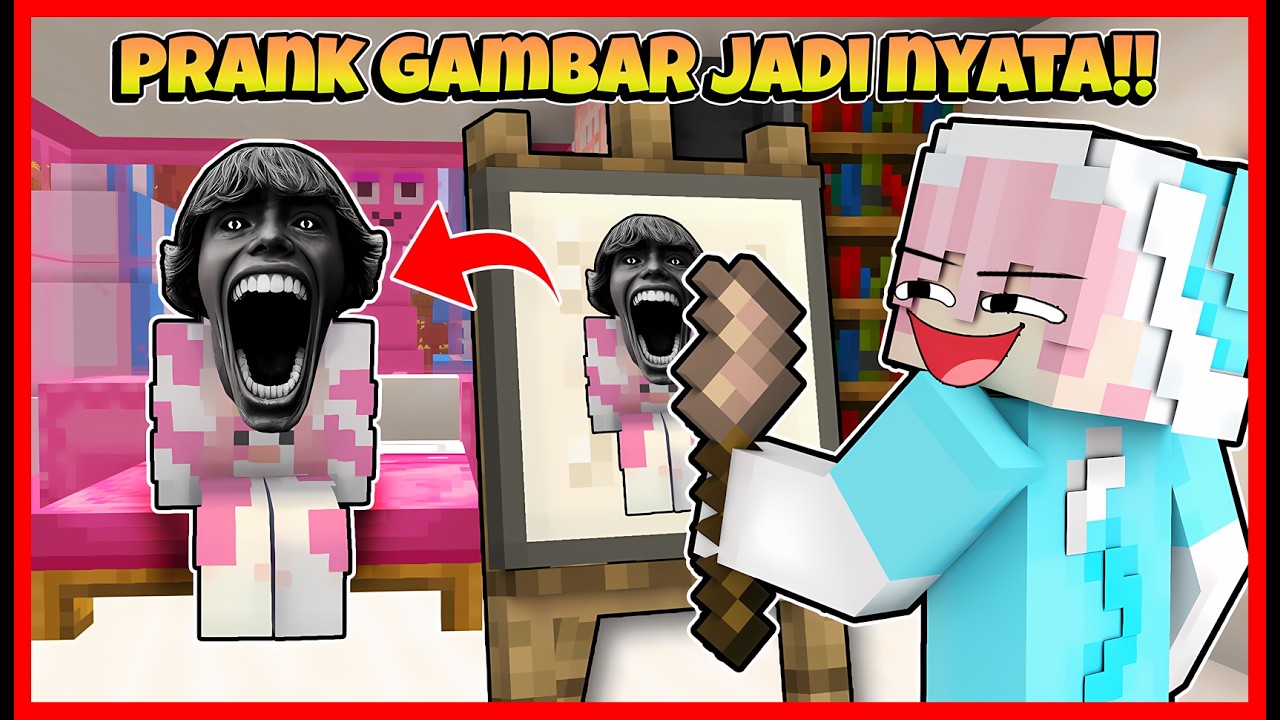 PRANK MOMON !! SEMUA YANG DI GAMBAR ATUN MENJADI KENYATAAN !! Feat @MOMON Minecraft