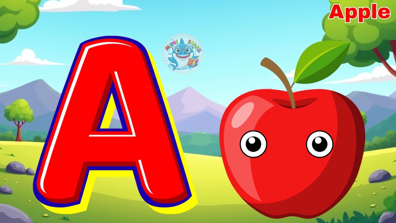 A is for Apple 🍎 | ABC Learning | Mini Shark 🦈
