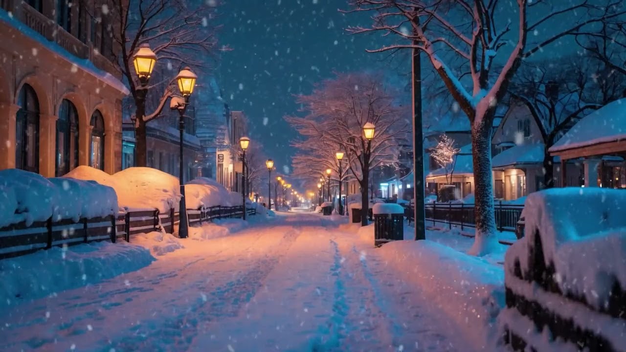 Snowy, Cozy Winter Night | Sounds of Falling Snow, soft white noise for sleep