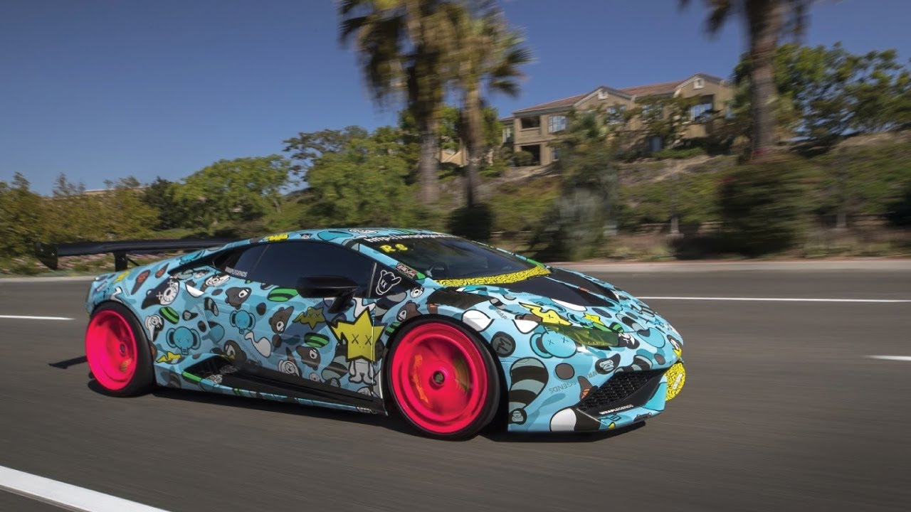 Lamborghini Huracan wrapped in BAPE Baby Milo