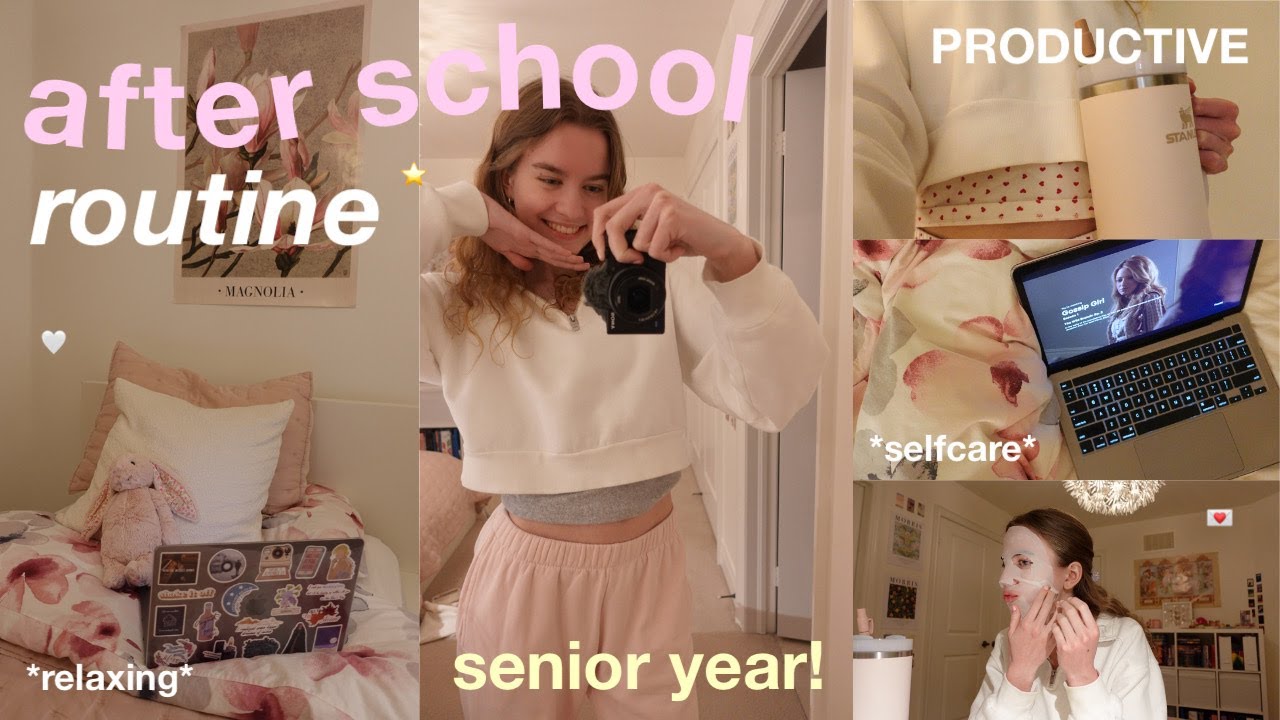 after school night routine as a senior in high school ⭐️ studying, self care, relaxing & more