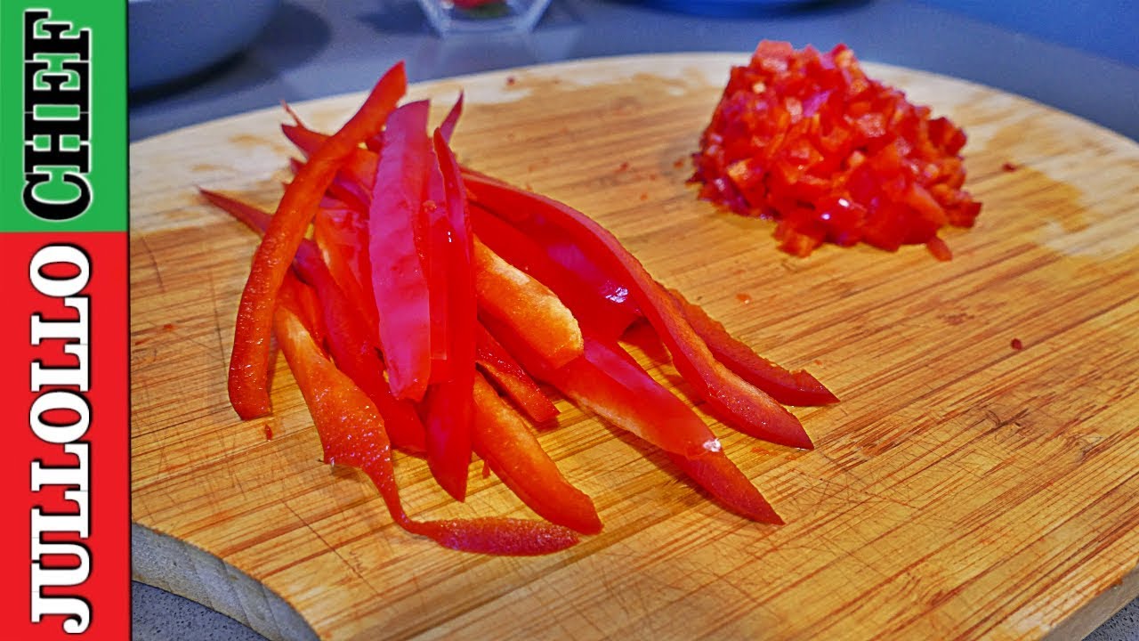 🔹CÓMO DESPEPITAR UN PIMIENTO Y CORTARLO PERFECTO | ESCUELA JULLOLLO #COCINA #CHEF