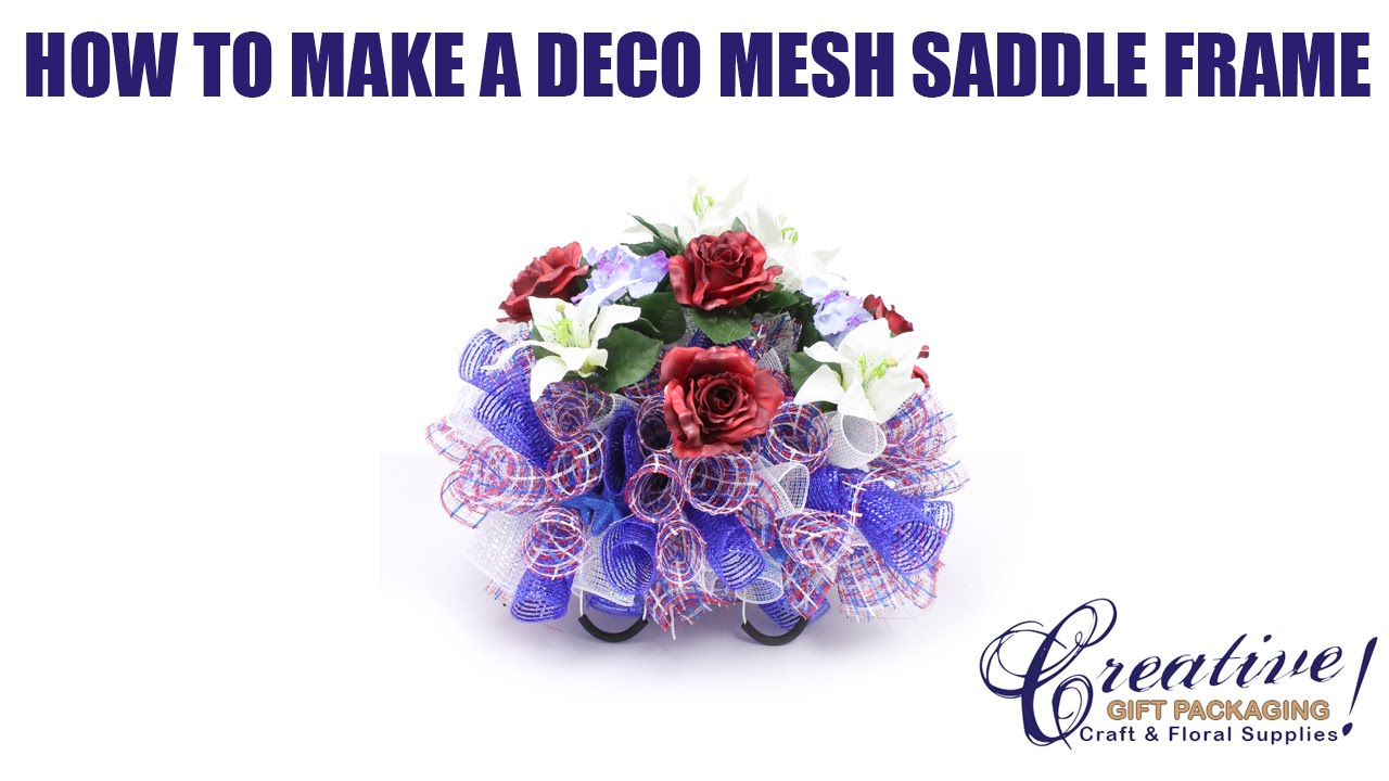 Deco Mesh Patriotic Saddle Frame Memorial Day Saddle July 4th