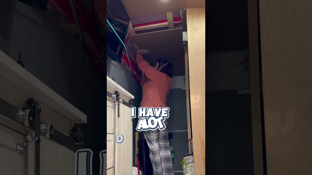 Vanbuild ..putting up the ceiling.   #vanlife #vanlifecanada #shorts