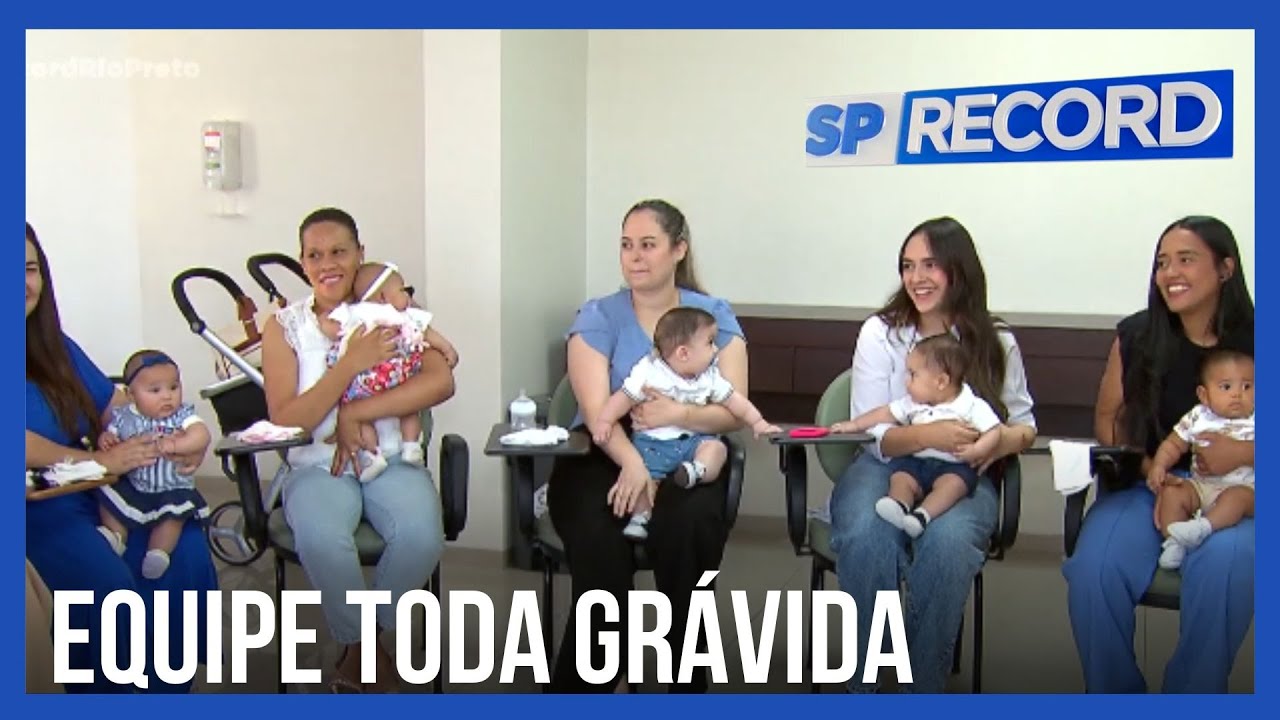 Oito bebês maternidade em série entre colaboradoras