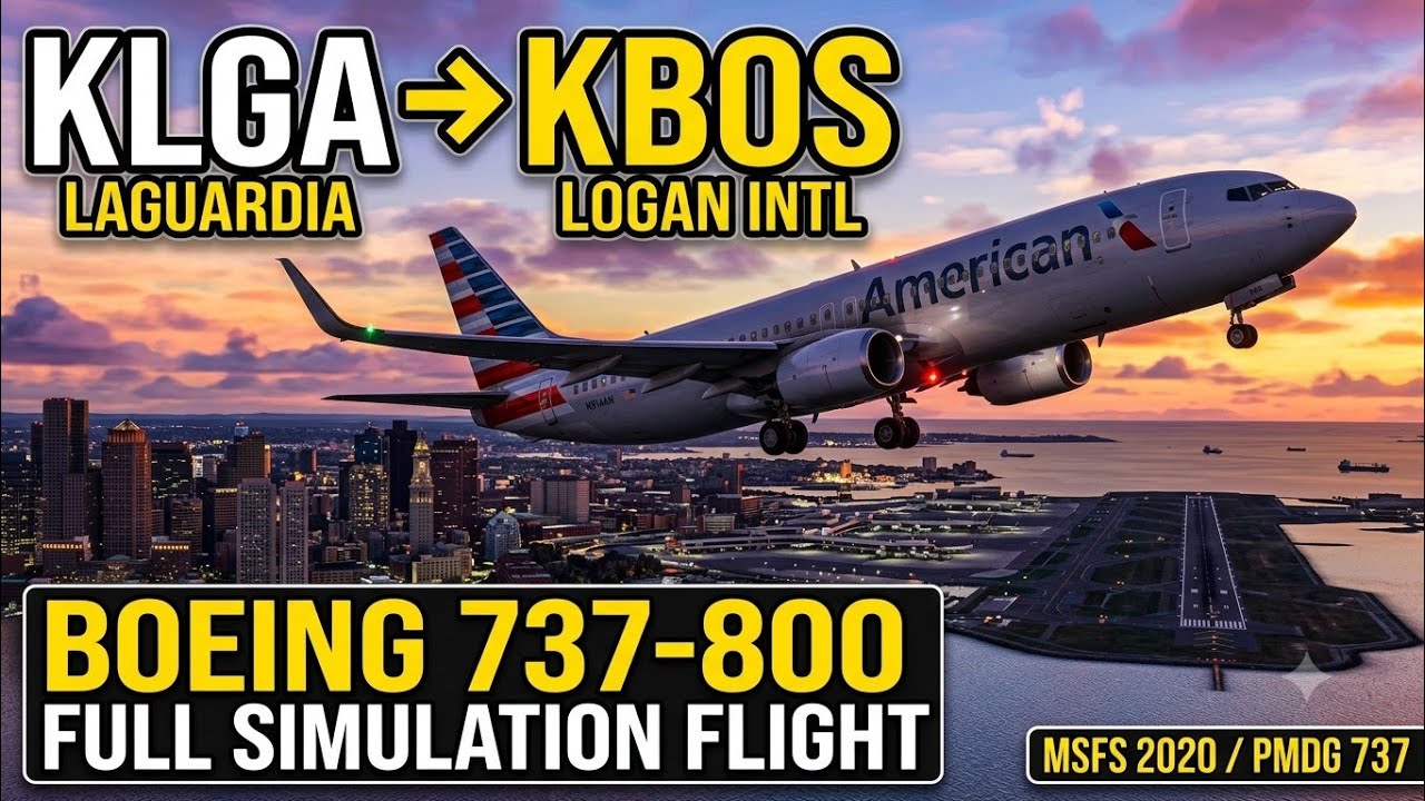 KLGA Laguardia to KBOS Logan Intl B737-800