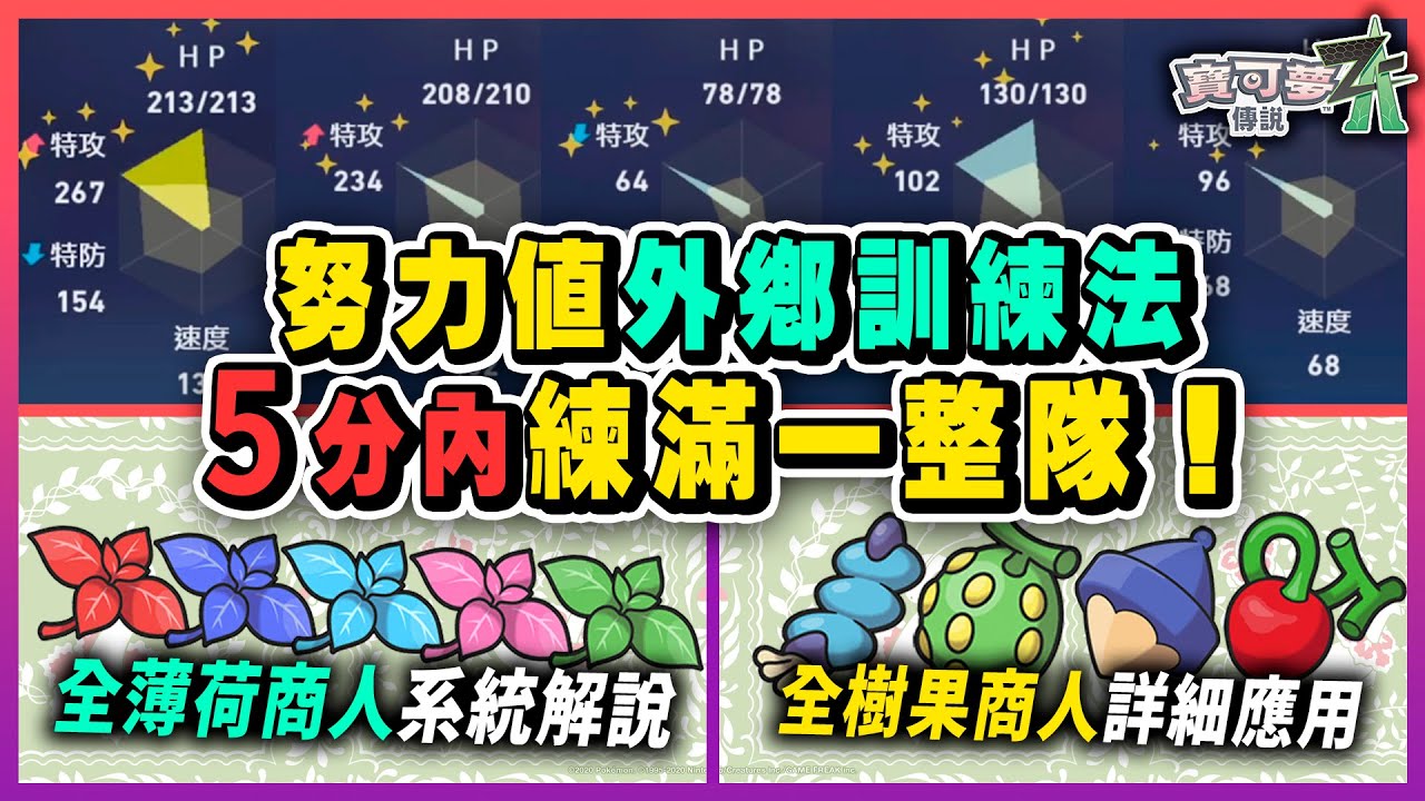 【寶可夢傳說 Z-A】努力值超高效訓練法，5分內一次練完整隊努力值！全薄荷、全樹果商人詳細內容，解鎖看友好度支線、努力值系統解說｜寶可夢攻略 Pokémon Legends: Z-A