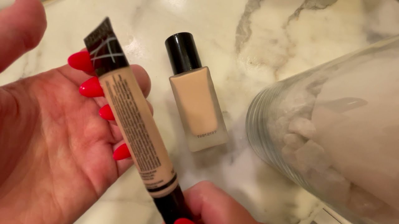 15 Minute ASMR sounds of long nails touching and tapping makeup foundation to relax and sleep
