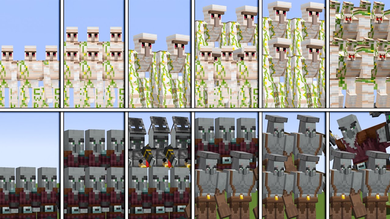 IRON GOLEM ARMY vs PILLAGER ARMY | Minecraft Mob Battle