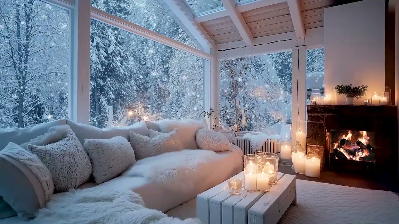 🎹🔥 Your Mind Will Finally Slow Down | Cozy Winter Piano, Fireplace Glow & Falling Snow | Aurelune