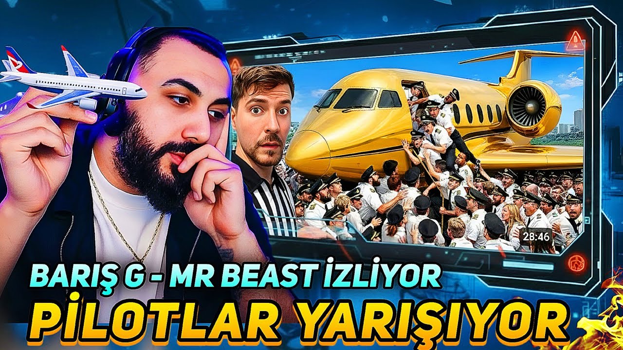 BARIŞ G - MR BEAST 100 PİLOT ÖZEL JET İÇİN YARIŞIYOR İZLİYOR | @BarsG @MrBeast @KFCEatbox 